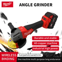 Milwaukee 100mm125mm M14 Brushless Angle Grinder Polishing Cutting Machine Cordless Electric Grinder Power Tool with M18 battery 1