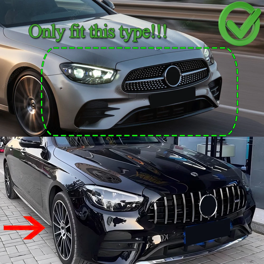 GT スタイルフロントバンパーグリルメッシュグリルメルセデスベンツ E クラス W213 S213 E200 E260 E300 E350 E400  E450 AMG 2020-2023 フェイスリフト - AliExpress 車の グリル 用 E クラス W213 E200 E250 E43  2016-2020 車のフロントバンパーグリルフードメッシュセン