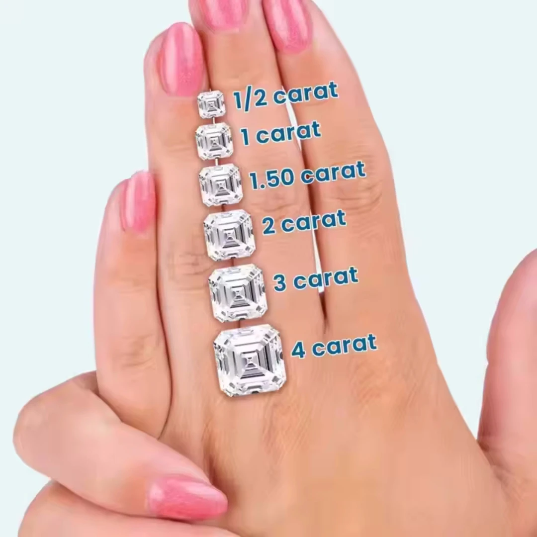 1ct 1.5ct 2ct 2.5ct 3ct 5ct Asscher Cut Lab Grown Diamonds With IGI certificate HPHT CVD Fancy Shape Diamond