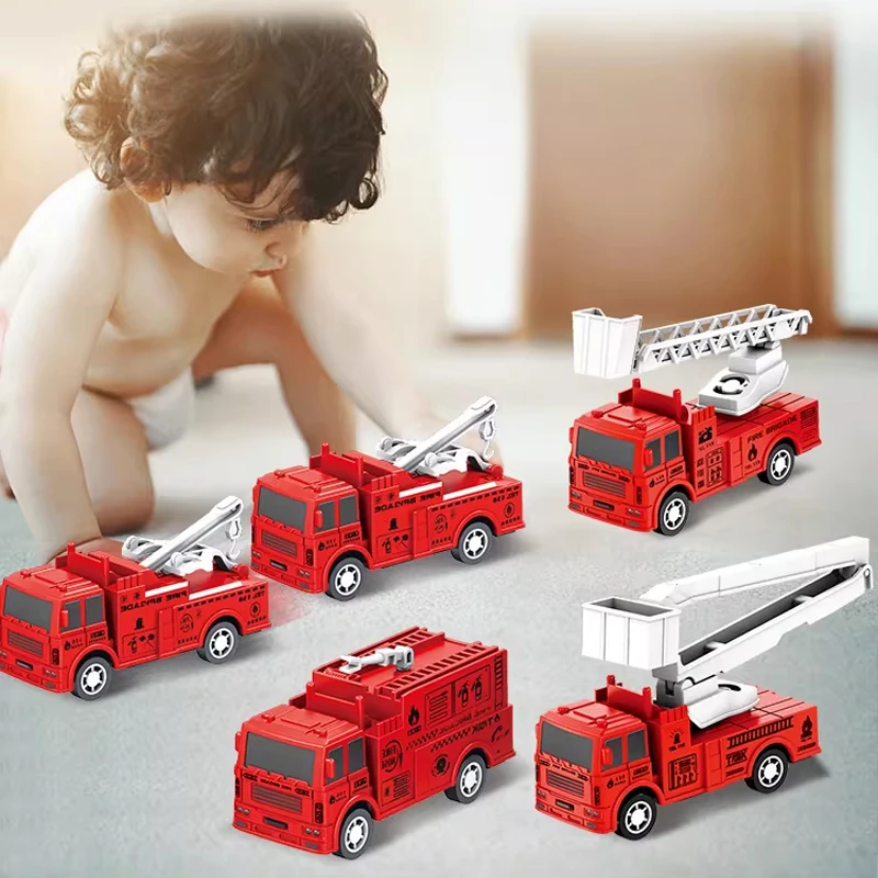 【New】1Pc Random Kids Toy Car Inertia Sanitation Truck Models Pull Back Engineering Vehicle Boys Toys Gifts For Children