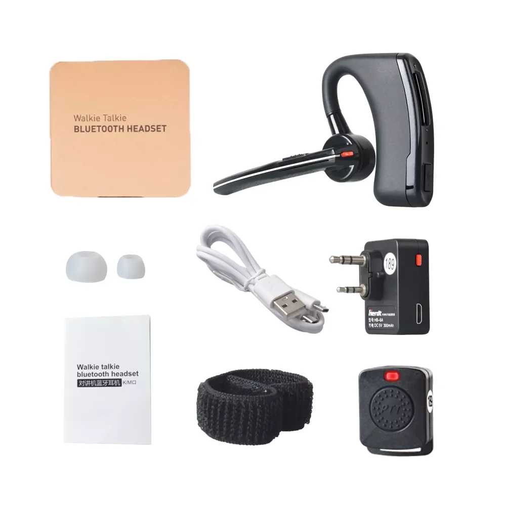 

NEW Bluetooth Headphones Headset for Walkie Talkie With Wireless PTT For Kenwood For Baofeng UV 5R 888S Two-way Radio