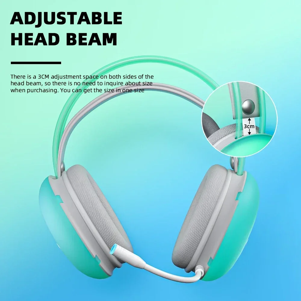 aula S505 Esports Gaming Headphones Rgb Cool Light Effect Usb Wired Headset Headband Transparent Computer Earphone For_voghion.com