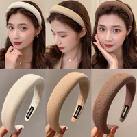 Coffee color series sponge headband for women simple temperament solid color thickened  hair band Fashion Hair Accessories