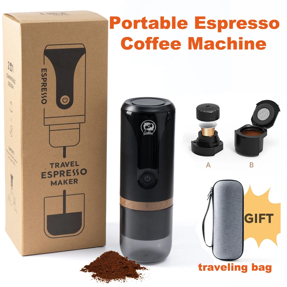 Portable Espresso Coffee Machine 2in 1 Fit Nespresso Capsule Coffee Powder Rechargeable Electric Maker For Car & Travel espresso coffee maker coffee maker espresso maker