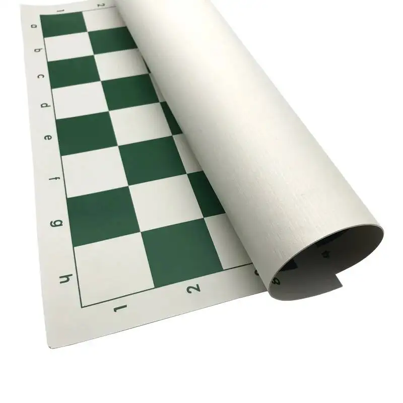 새로운 고품질 체스판 세트 51*51cm 녹색 PVC 소재 체스 세트 게임 액세서리 휴대용 소프트 표준 보드 게임 qenueson