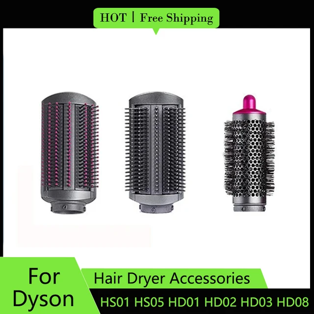 Hair Curler Hard Soft Bristle Cylinder Brush For Dyson Airwrap Hair Dryer Curling Barrel Iron Replacement Attachment Accessories
