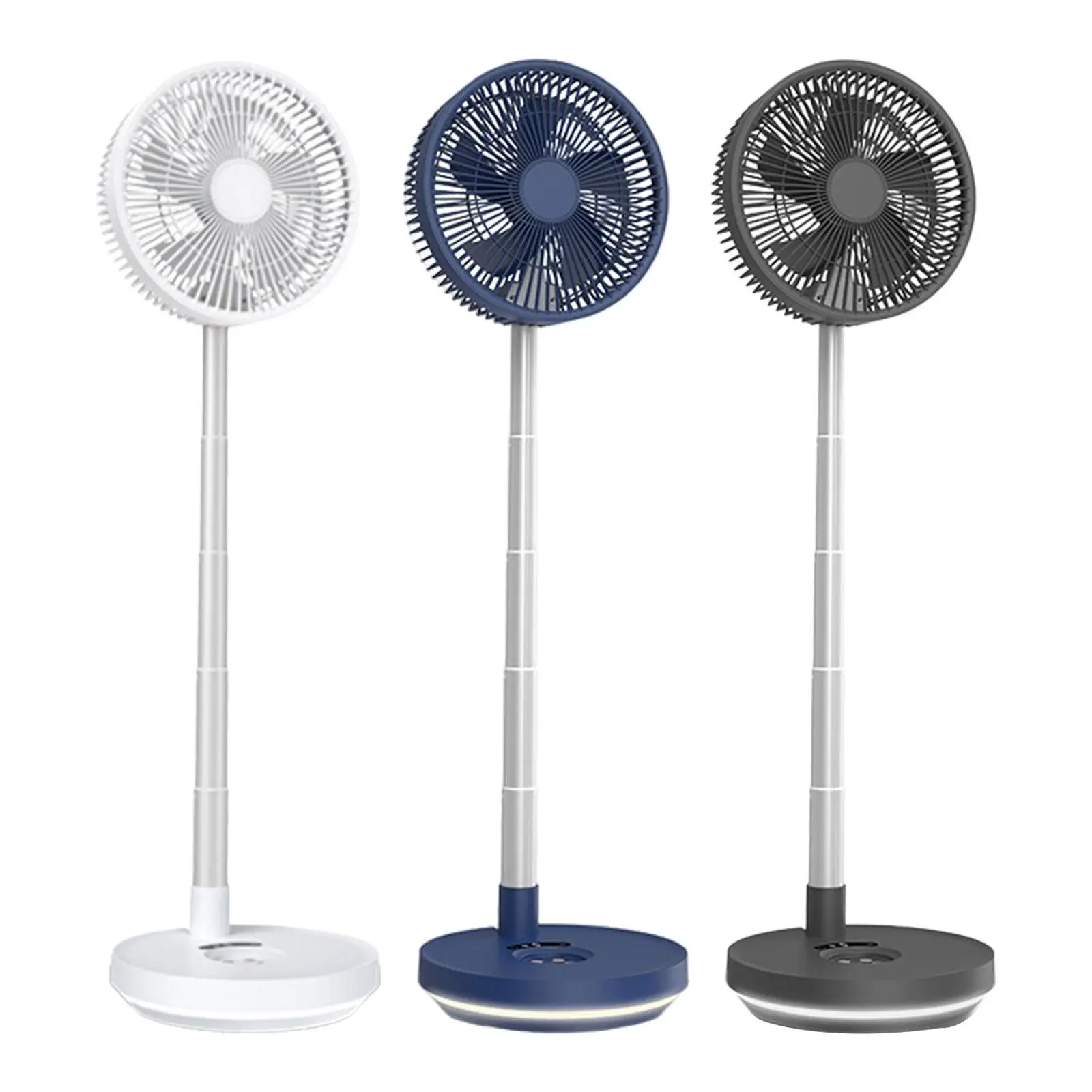 

Table Fan Silence Telescopic Fan LED Night Light Folding Floor Fan Personal Fan Stand Fan for Bedroom Home Office Outdoor Travel