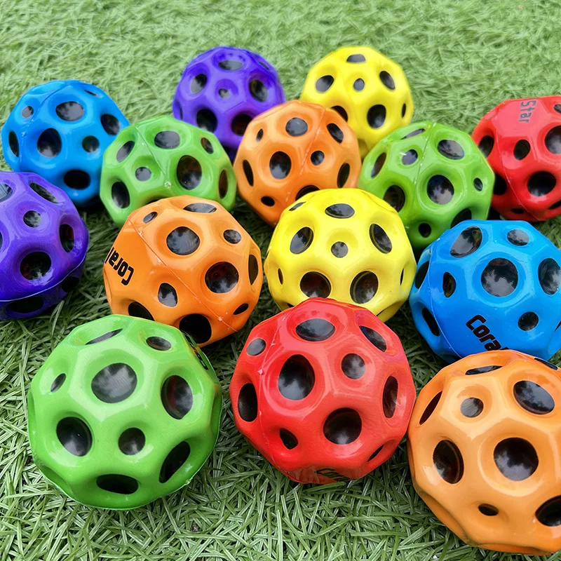 High Resilience Hole Ball Soft Bouncy Ball Antifall Moon Shape Porous