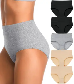 L-5XL Plus Size Lingerie 4pcs/pack High Waisted Postpartum Underwear Cotton Panties Women Body Slim Abdominal Briefs