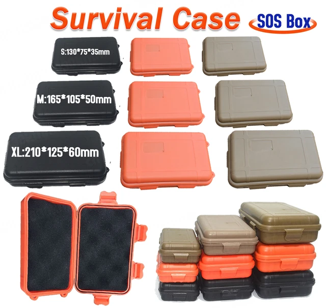 Sealed Survival Box Portable Outdoor Survival Box Container Waterproof  Shockproof Dustproof for Camping Hiking Boating