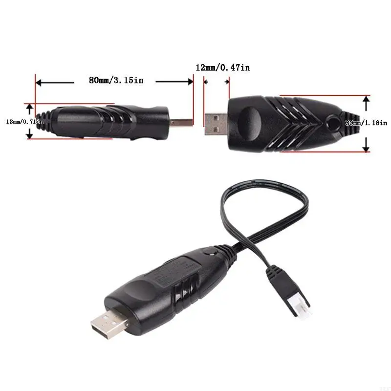 Chargeur multiport USB 7.4V 500/1000/2000mA pour batteries Li-ion RC