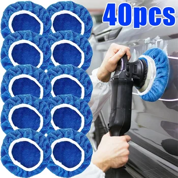 5-10inches Car Microfiber Polisher Pad Wash Buffer Waxing Sleeve Bonnet Polishing Hood for House Auto Cleaning Accessories 1