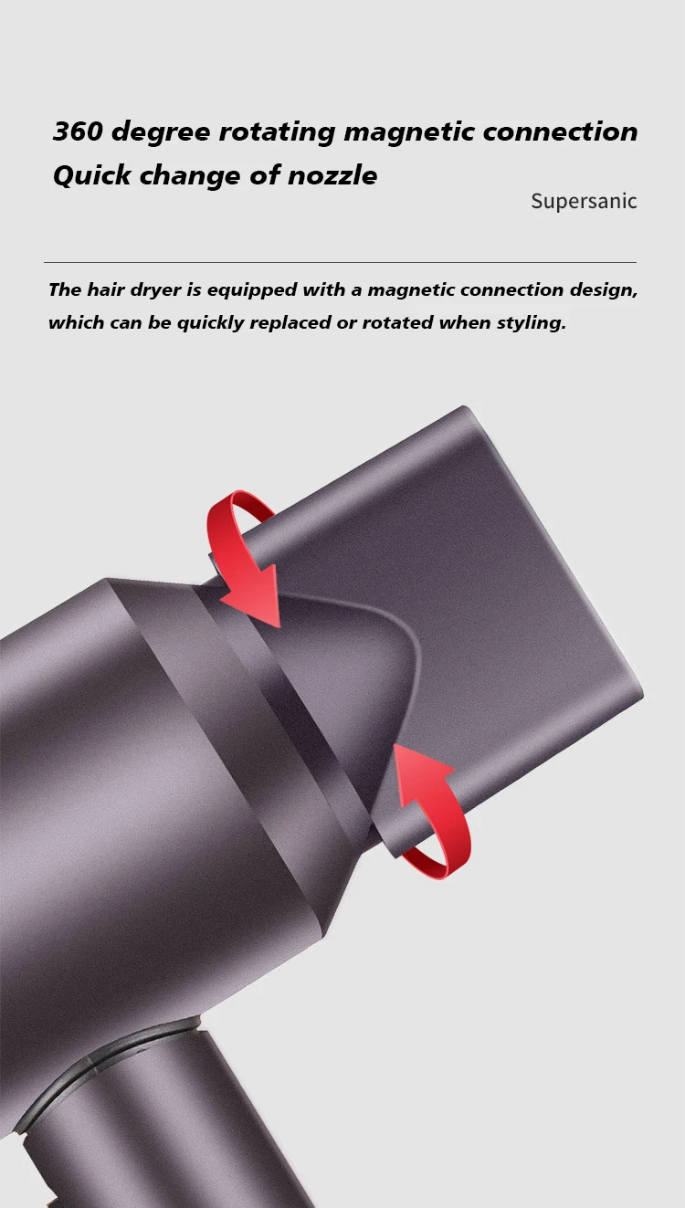 Leafless Hollow Electric Hair Dryer 220V/110V Household Negative Ion Fast Drying Strong Constant High-power Electric Hair Dryer