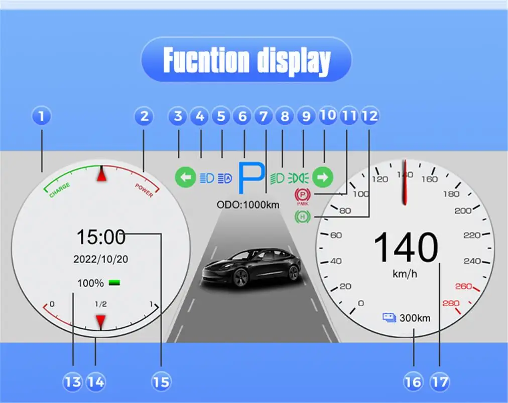 (Tesla) Leamo Head Up Display T10