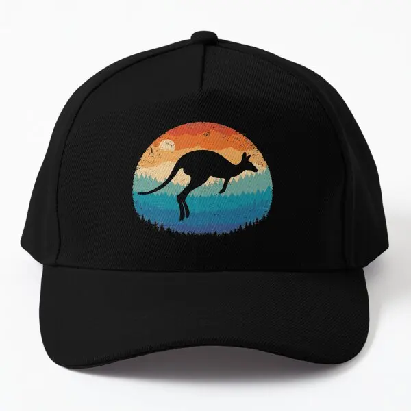 

Retro Kangaroo Baseball Cap Hat Snapback Boys Casquette Outdoor Printed Sun Summer Casual Spring Bonnet Fish Sport Black
