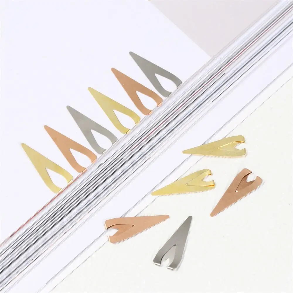 Metal Bookmark Bookmark Page Holder Bookmarks Stationery Supplies Bookmark Holder 12PCS Metal Hollow Positioning Bookmark Gold/Silver/Rose Gold Book Holder Simple Style Book Clip Pagination Reading Supplies