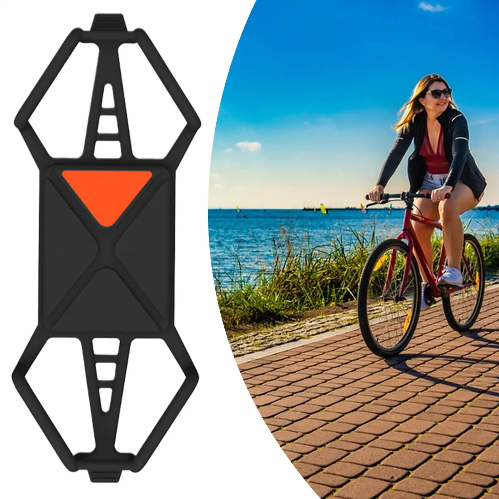 Phone Holder For Bike Scooter Phone Holder Silicone Strap High-Elasticity Anti-Slip Adjustable Stand 360 Degree Rotatable
