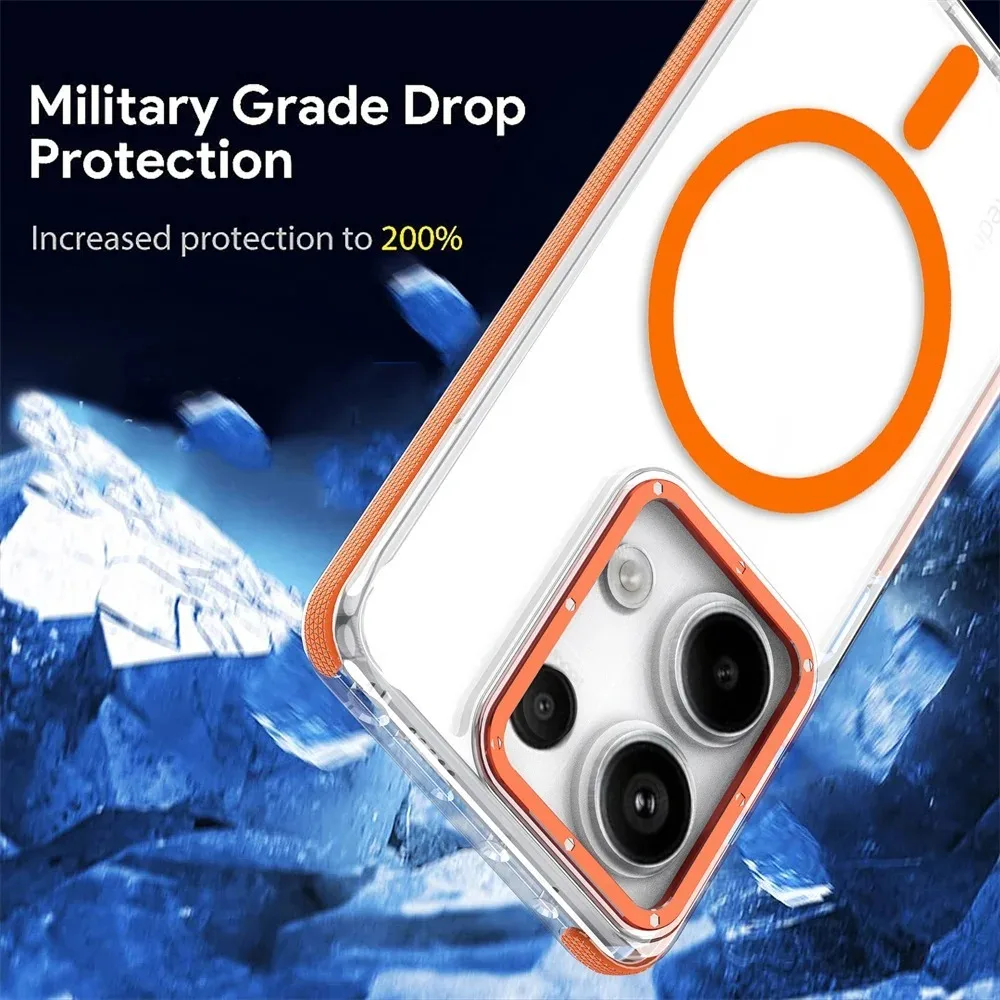 Sleek Anti-Yellow Transparent Magnetic Phone Case with Magsafe Compatibility