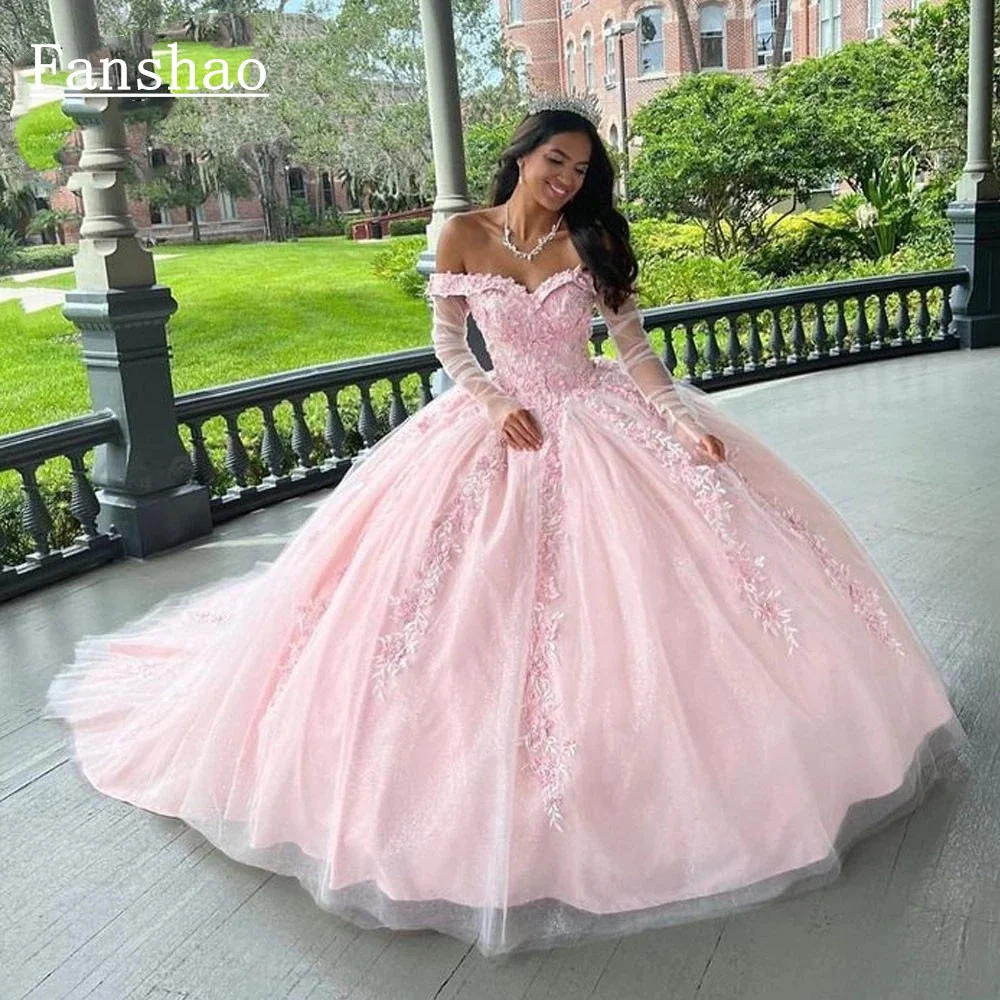 Fanshao Wd518 Princess Ball Gown Quinceanera Dress Beaded Appliques