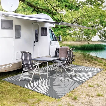 Outdoor Camping Carpet for Patio Motorhome Picnic Patio Rugs Foldable Portable Summer Waterproof Plastic Tube Beach Floor Mat