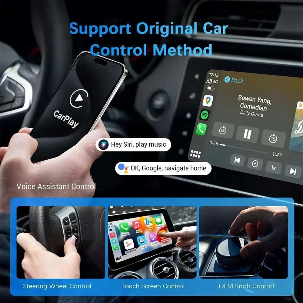 Adattatore Wireless CarPlay & Android Auto 2in1 - Connessione Automatica Per Auto Con Aggiornamenti Online