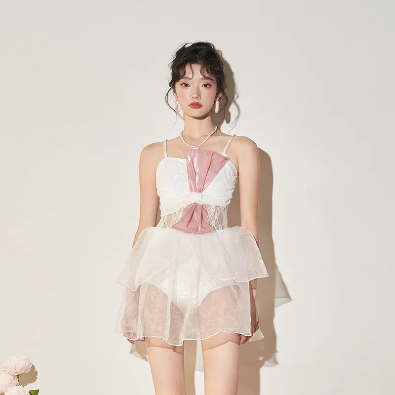 

Wisuwore South Korea 2023 New One-piece Swimwear Princess Skirt Small Breast Hot Spring Wholesale Cross-border Swimming Wear