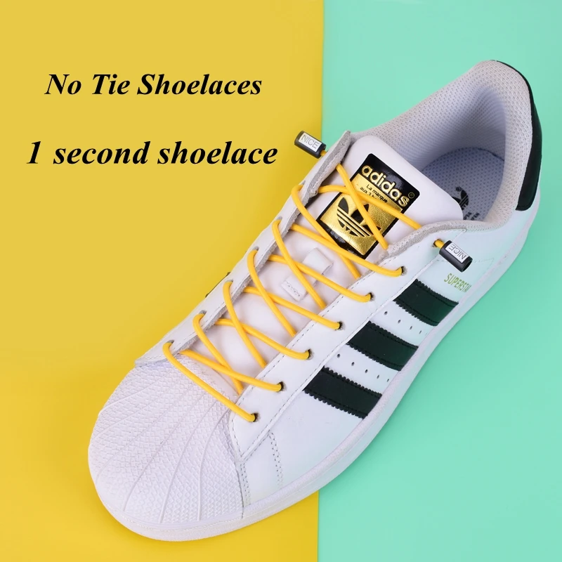 

1Pair No Tie Shoelaces Round Elastic Locking Shoelaces Kids Adult Sneakers Shoelaces Quick Lazy Shoe Lace Shoestrings 25 colors