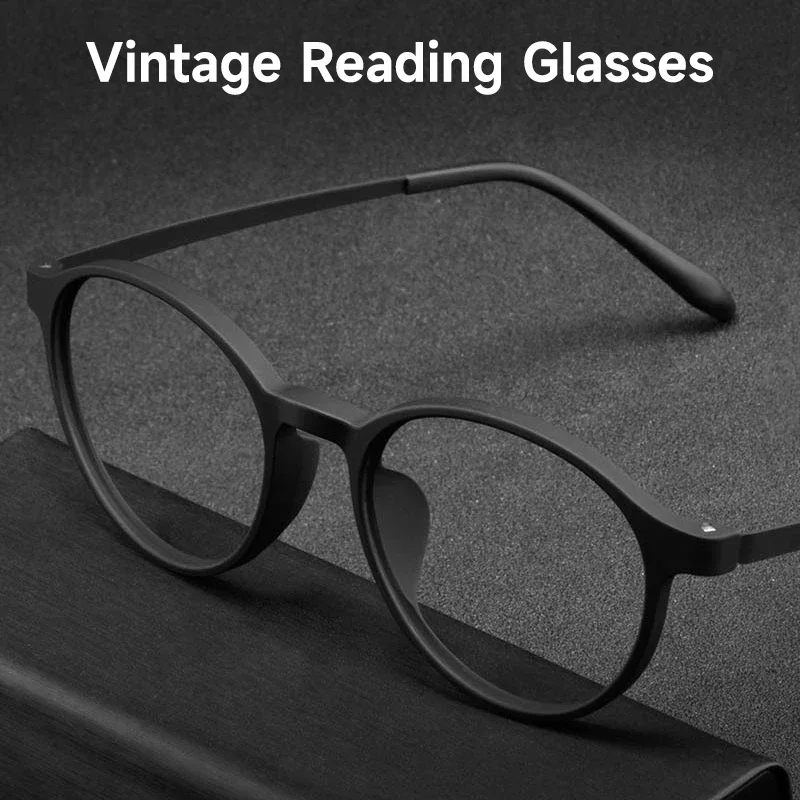Vintage Round Anti-Blue Light Reading Glasses for Men and Women - High-Quality TR90 Retro Eyewear