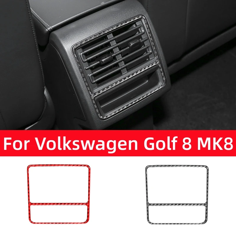 

Для Volkswagen Golf 8 MK8 2020 2021 декоративная рамка для автомобильного заднего вентиляционного отверстия, наклейка на обложку, отделка из углеродного волокна, аксессуары для интерьера автомобиля