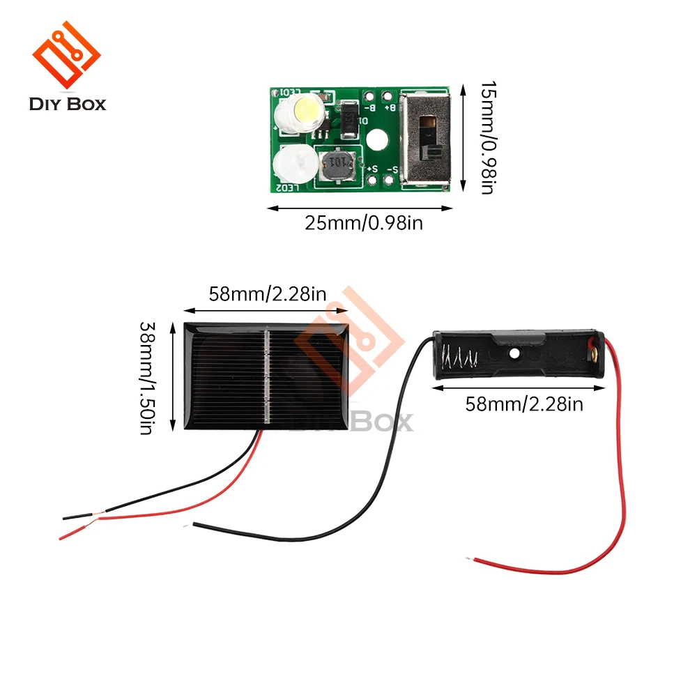 1.2V NiMH Battery Controller Solar Lights Circuit Board White Light Colored Light 2V Solar Board Ceramic Lawn Lamp