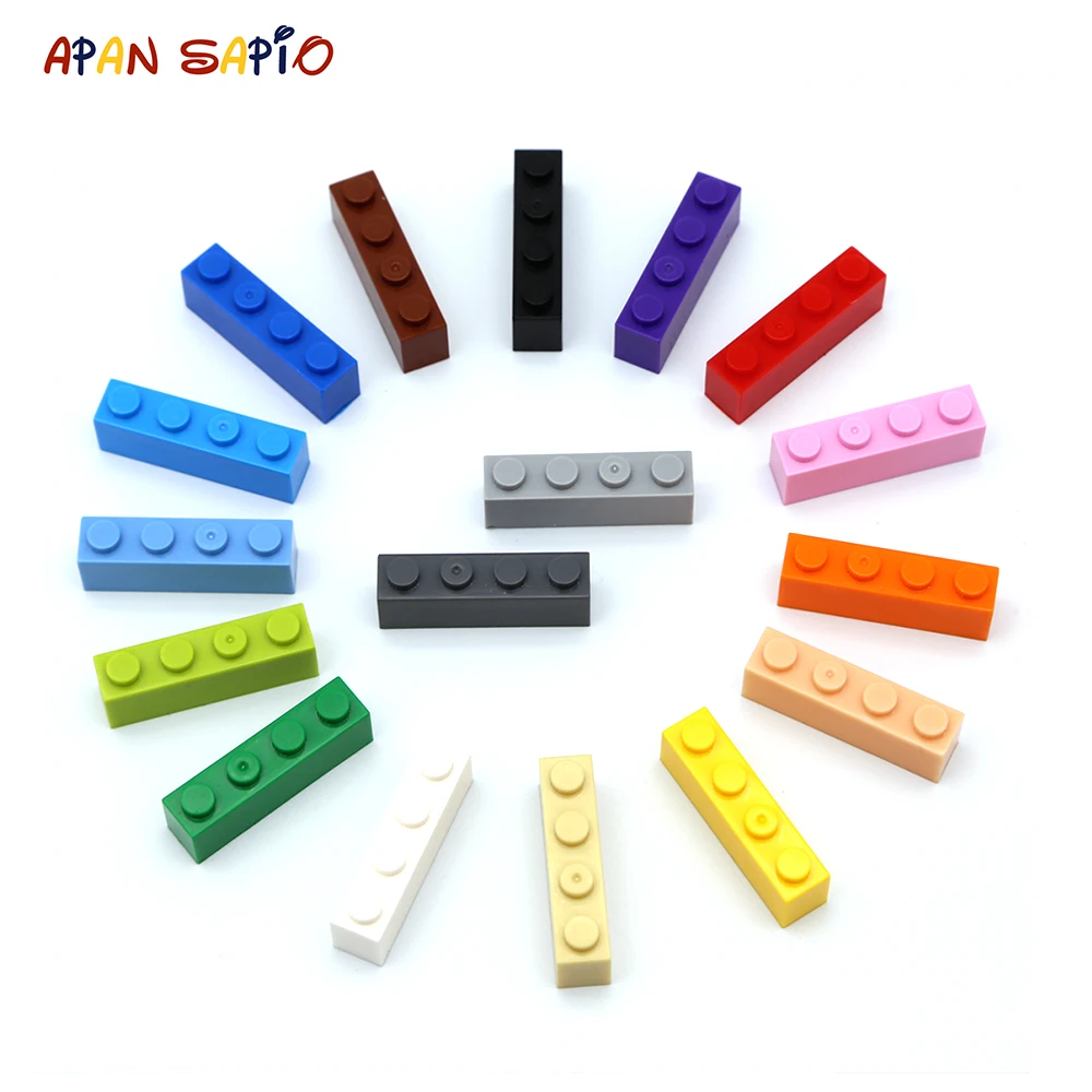 50PCS DIY Building Blocks Thick Figures Bricks 1x4 Dots Educational Creative Size Compatible With Brand Toys for Children 3010 mini city car building blocks series educational creative transportation figures bricks toys for children