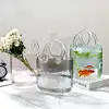 Clear Glass Vase Fish Tank Decoration Ornaments Handbag Decoration for Wedding Birthday Holiday Party Decoration 4