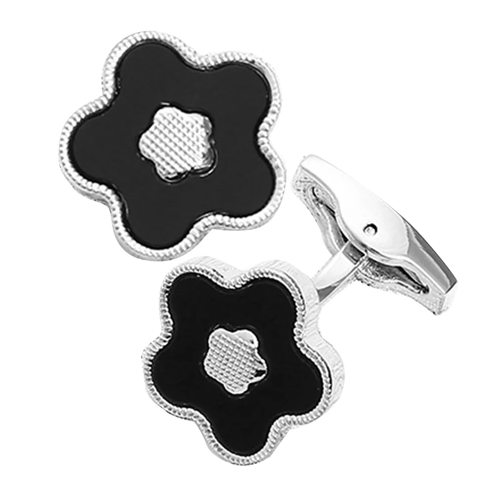 

1 Pair Men Suit Cufflinks Studs Flower Cuff Links Metal Cuff Links Clothes Jewelries for Shirts