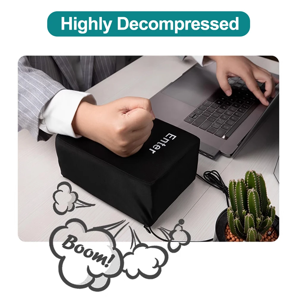 USB Enter Key Vent Pillow Soft Computer Button Return Key Enter Huge Button Decompression Pillow Stress Relief Toy For Offices
