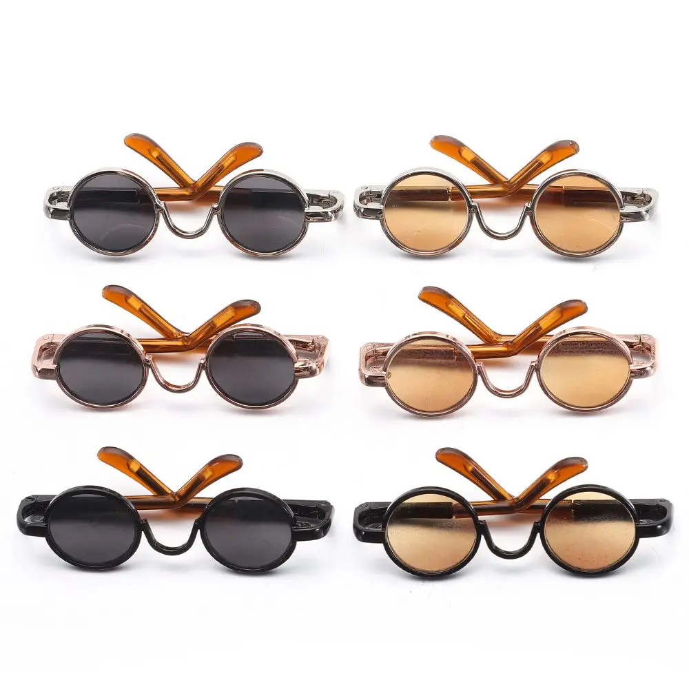 

Аксессуары для шарнирных очков 1/61/12, 6 цветов, для кукол 1/4, Плюшевые очки для кукол, очки, одежда, милая круглая оправа