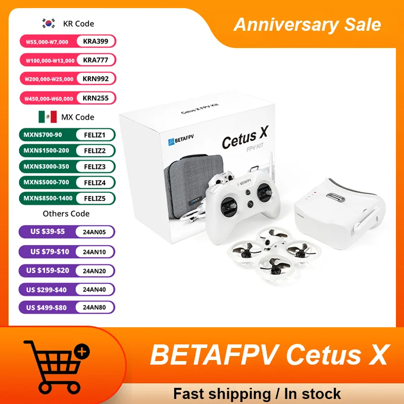Betafpv Cetus X Elrs Brushless Fpv Quadcopter Bnf/ Rtf Literadio 3 Trasmettitore Radio Vr03 Fpv Occhiali C04 Fotocamera Rc Drone