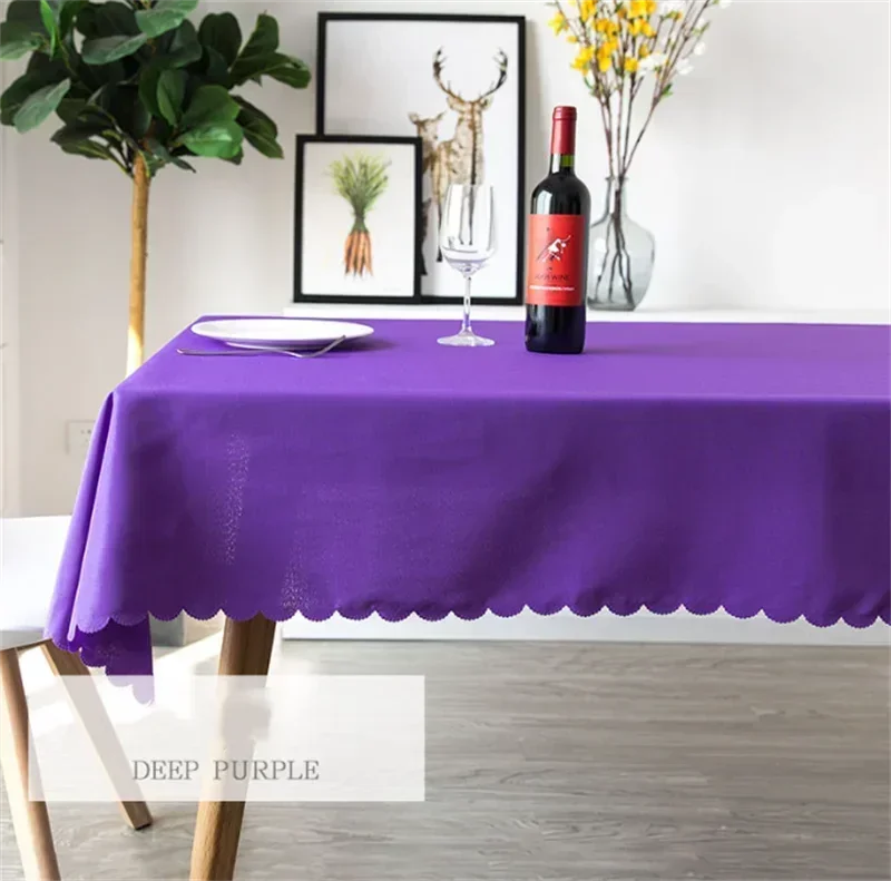 

Nordic Style Solid Color Cotton Linen Tablecloth Round Table Coffee Table Mat Cloth Simple Insulation Hotel Banquet Cover