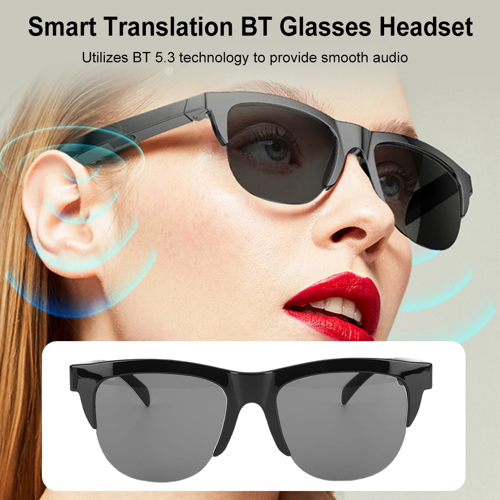 F06 Translation Sunglasses Smart Bluetooth 5.3 Translator Glasses 144 Languages Real-time Translator with 3H Battery Life
