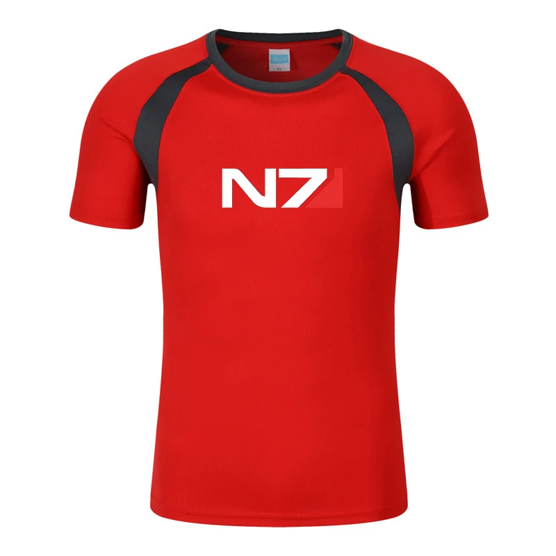 2023 New Summer N7 Mass Effect Logo Printed High Quality Fashion Short Sleeve Men's Sports Breathable Cotton Simplicity Tee Tops