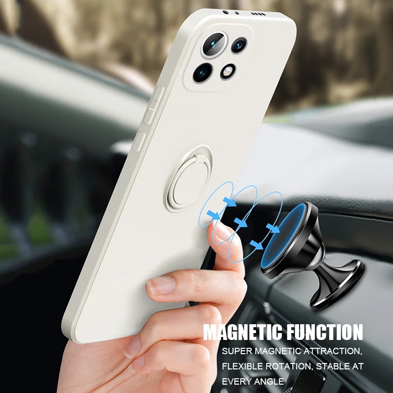 Luxurious Magnetic Shockproof Liquid Silicone Phone Case - Soft Back Cover