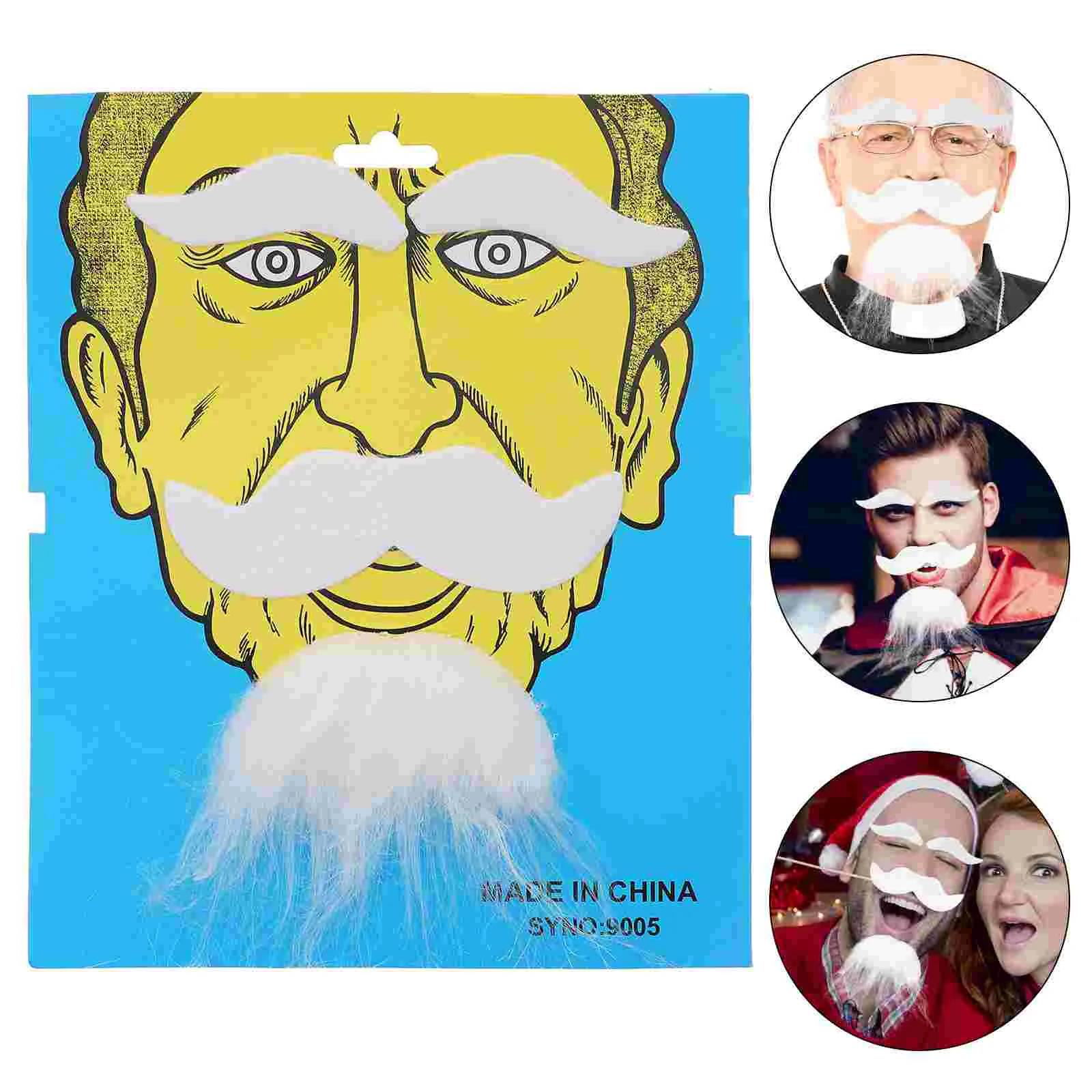 Novelty Halloween Costumes Self Adhesive Fake Eyebrows Beard Moustache Kit Facial Hair Cosplay Props Disguise Decoration