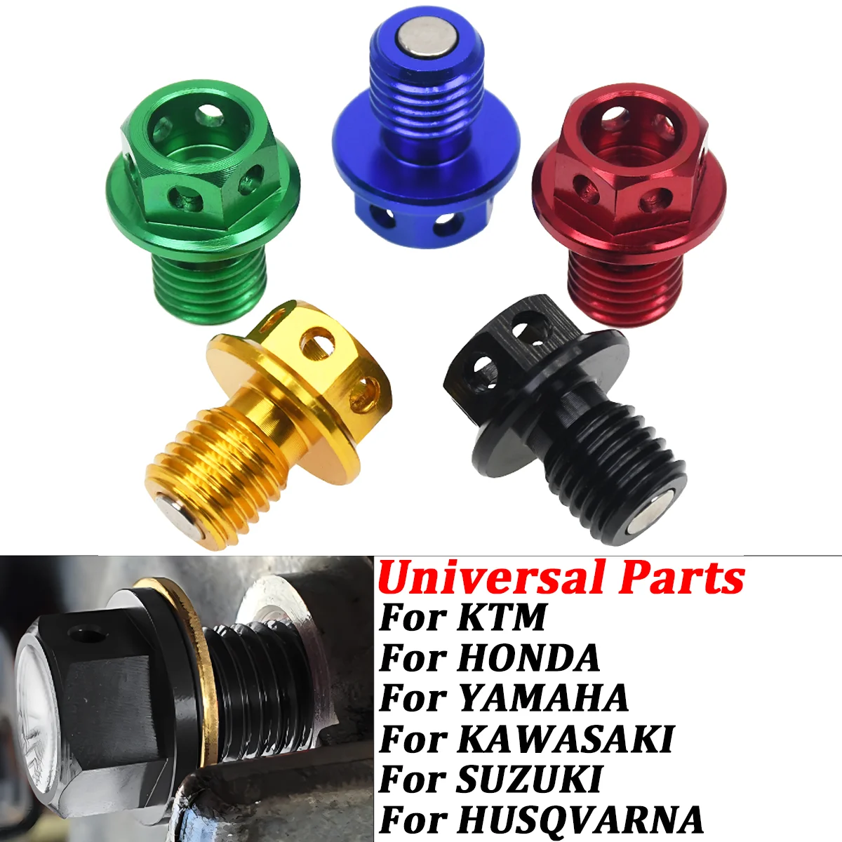 M12xP1,5 Magnetische Ölablassschraube Bolzen Schraube Für Honda CB CBR GROM MSX RVF VFR NC RVF RVT VTR ST XR CRM CRF CR Dirt Bik Universal