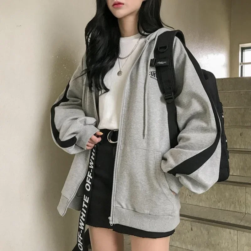 Casual Oversized Hoodies Sweatshirts Preppy Style Loose Fleece Clothes Long Sleeve Female Winter Sweatshirt Streetwear New Women