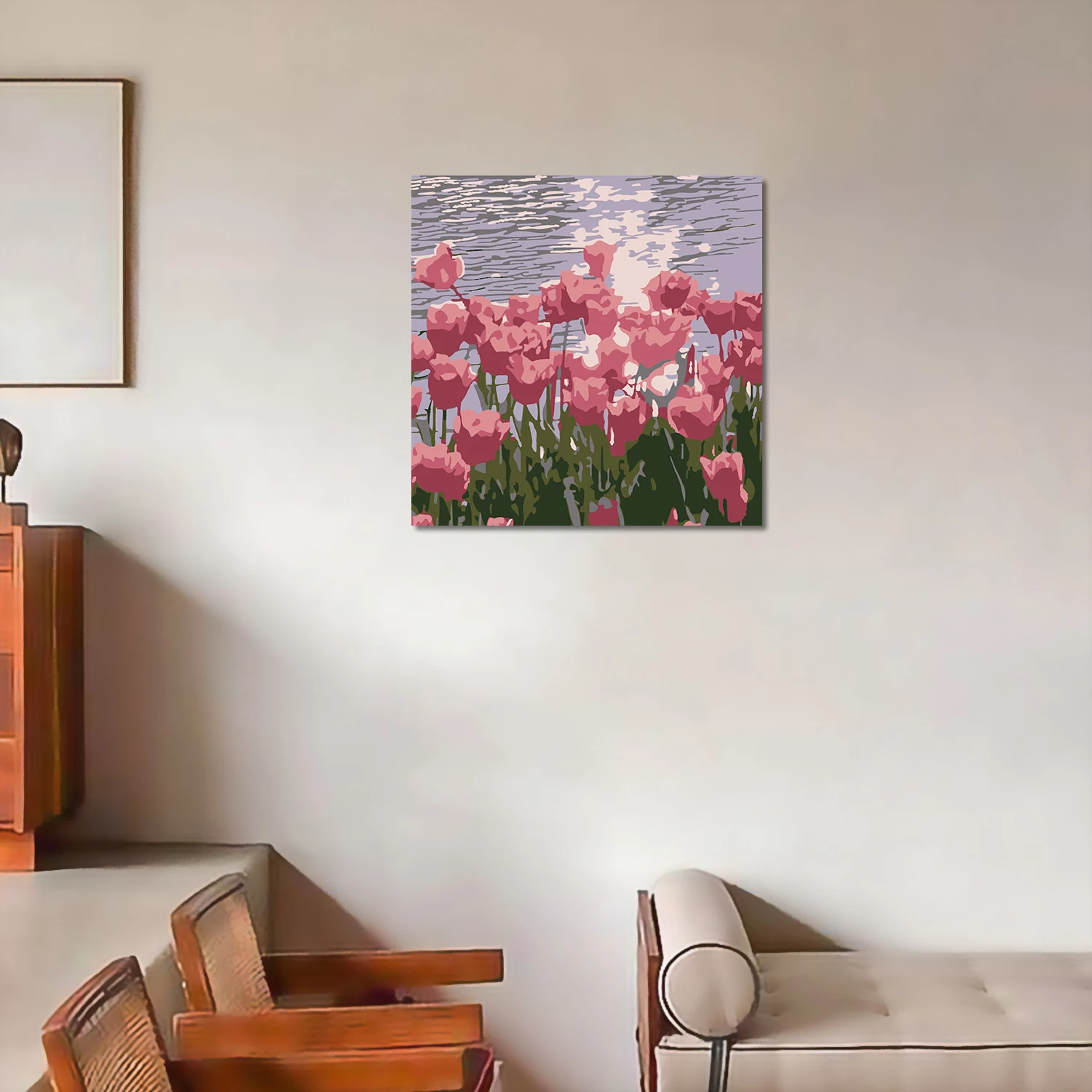 Number Painting With Frame Diy Painting Kit For Adults Flowers Sunset Canvas Acrylic Home Decoration Gifts