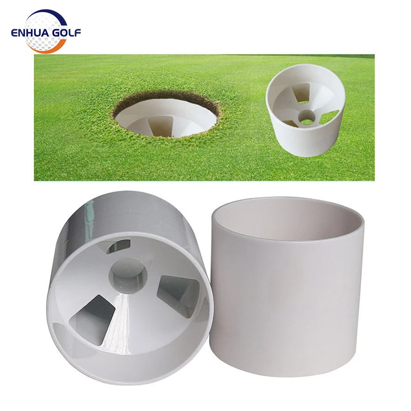 4'' White Plastic Golf Hole Cup Putting Putter Golf Flag Stick Yard Garden Training Backyard Practice Putting Golf Training Aids