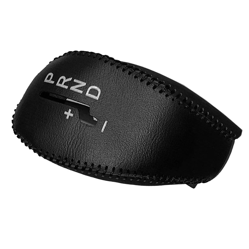 손으로 꿰매는 가죽 기어 시프트 노브 커버 트림 블랙 핏 for Volvo S60 XC60 V40 V60 2014 2015 2016 2017