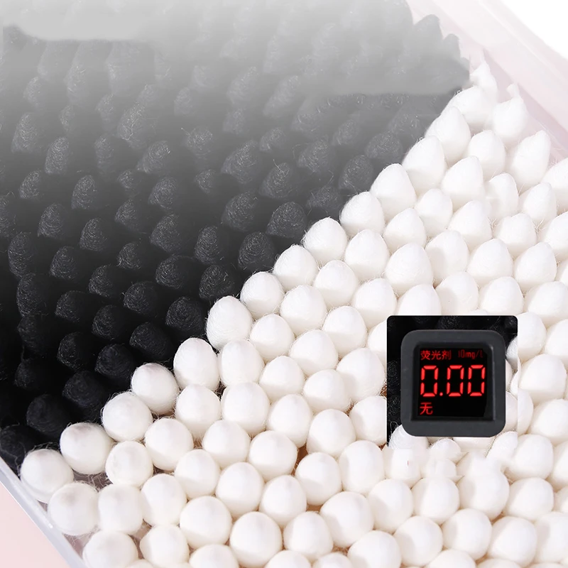 300Pcs/Box Double-ended Cotton Swabs Black And White Dual Color Cosmetic Cotton Swabs 3