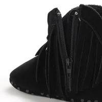 Classic 0-18M Baby Autumn Winter Boots Baby Girl Boys Black Warm Shoes Solid Fashion Toddler Fuzzy Balls First Walkers Kid Shoes 6
