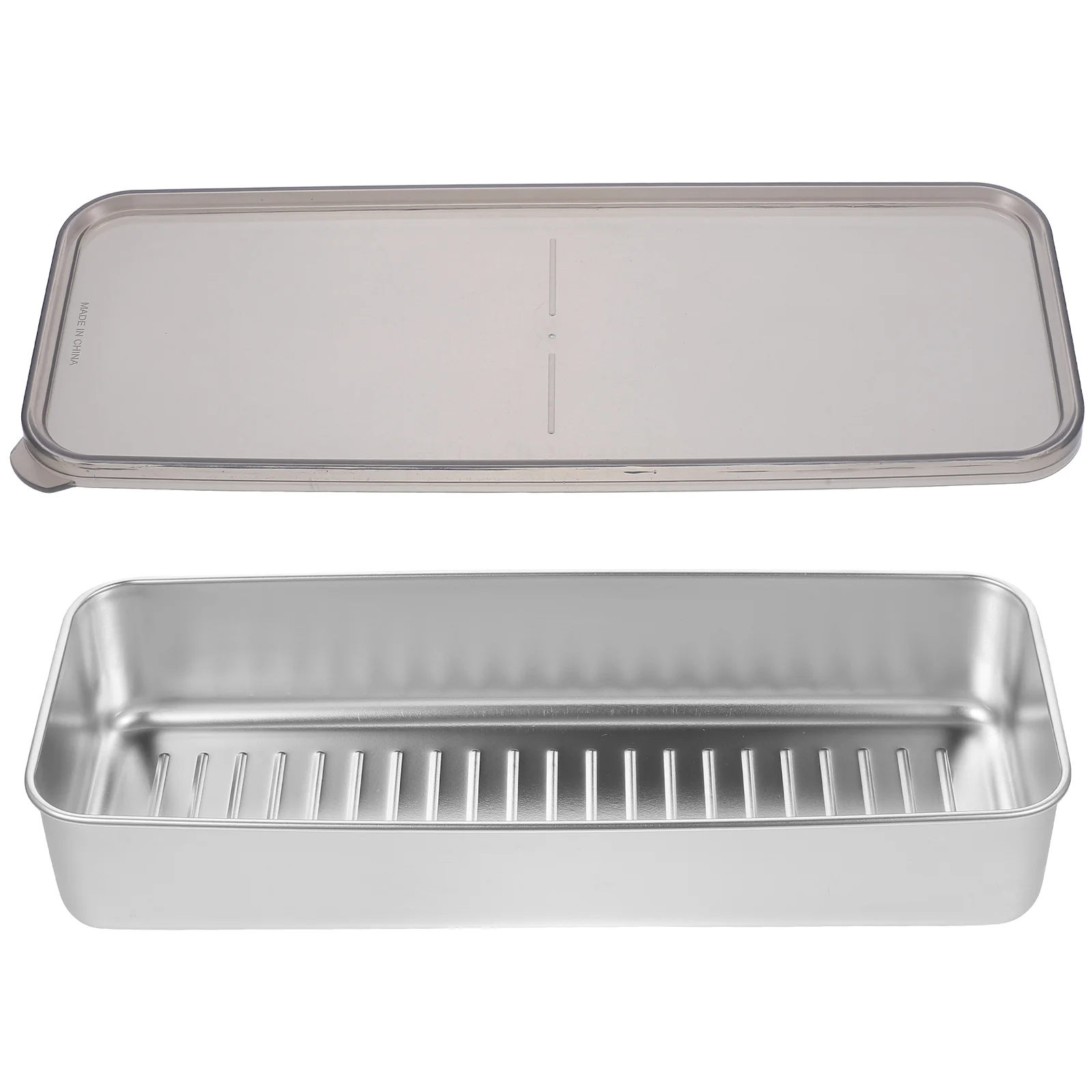 

Stainless Steel Crisper Bacon Keeper Saver Container Refrigerator Meat for Food Storage Containers