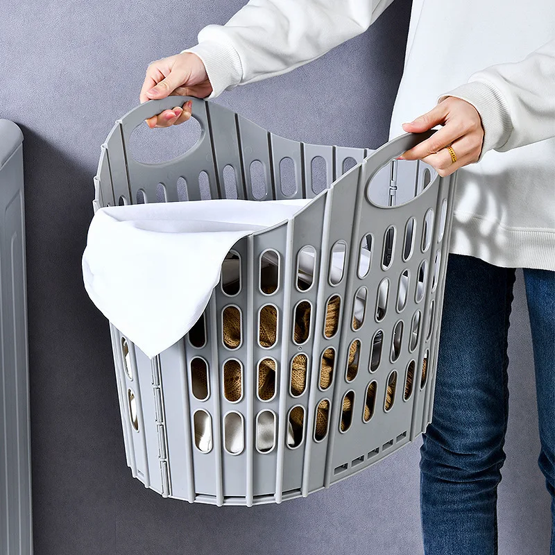 

Folding Dirty Clothes Basket Laundry Basket Multi-functional Portable Dirty Clothes Basket Foldable Wall-mounted Storage Basket